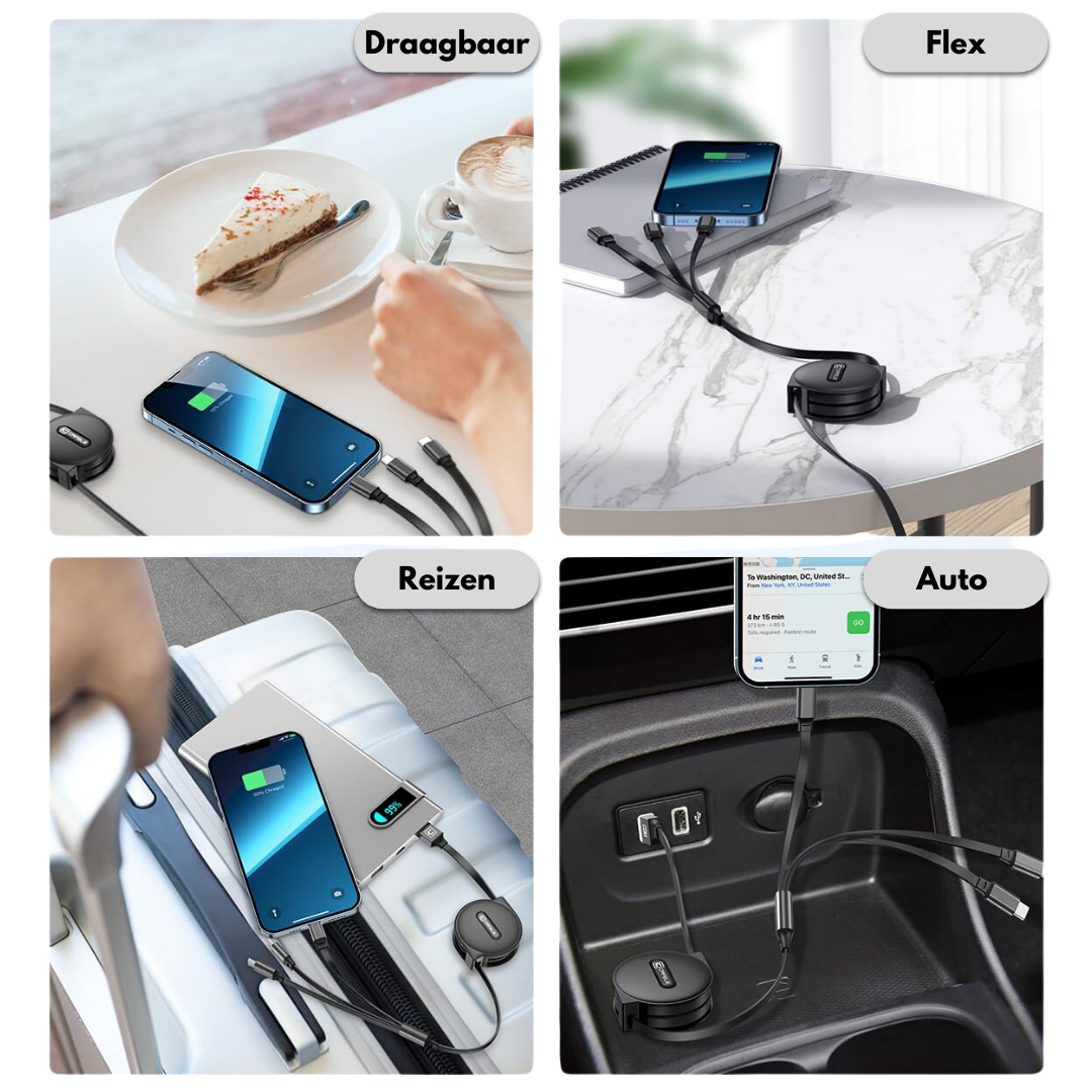 MultiCord Pro™ Fällbar Snabbladdare