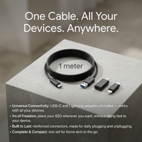 Ekstra langt USB-C-kabel — 1 m bevægelsesfrihed